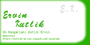 ervin kutlik business card